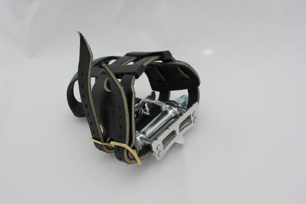blb pedal straps Black double toe clip straps (pedals and clips not included)